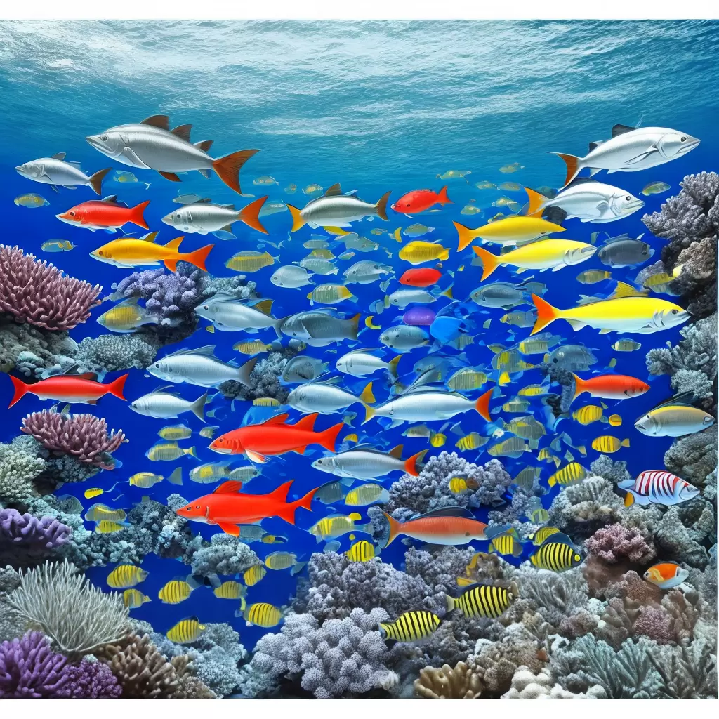 Fotos ilustracao marlim fundo azul cores