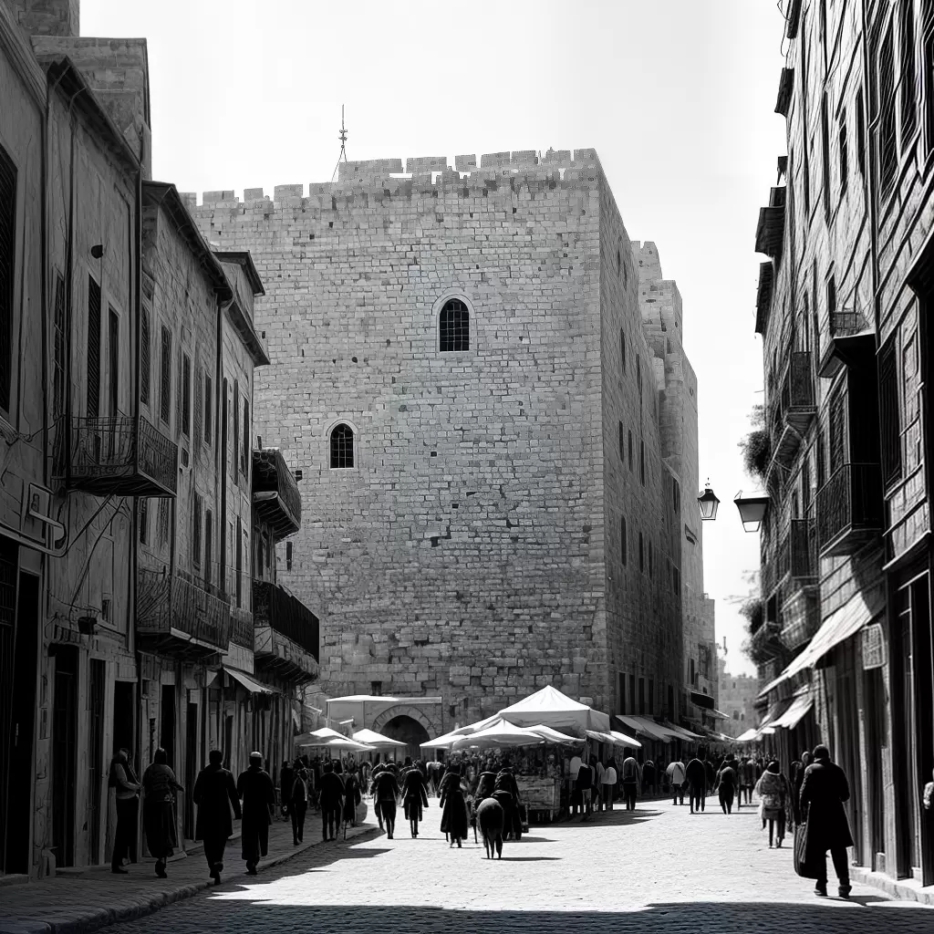 Fotos ruas pedra jerusalem ilustracao