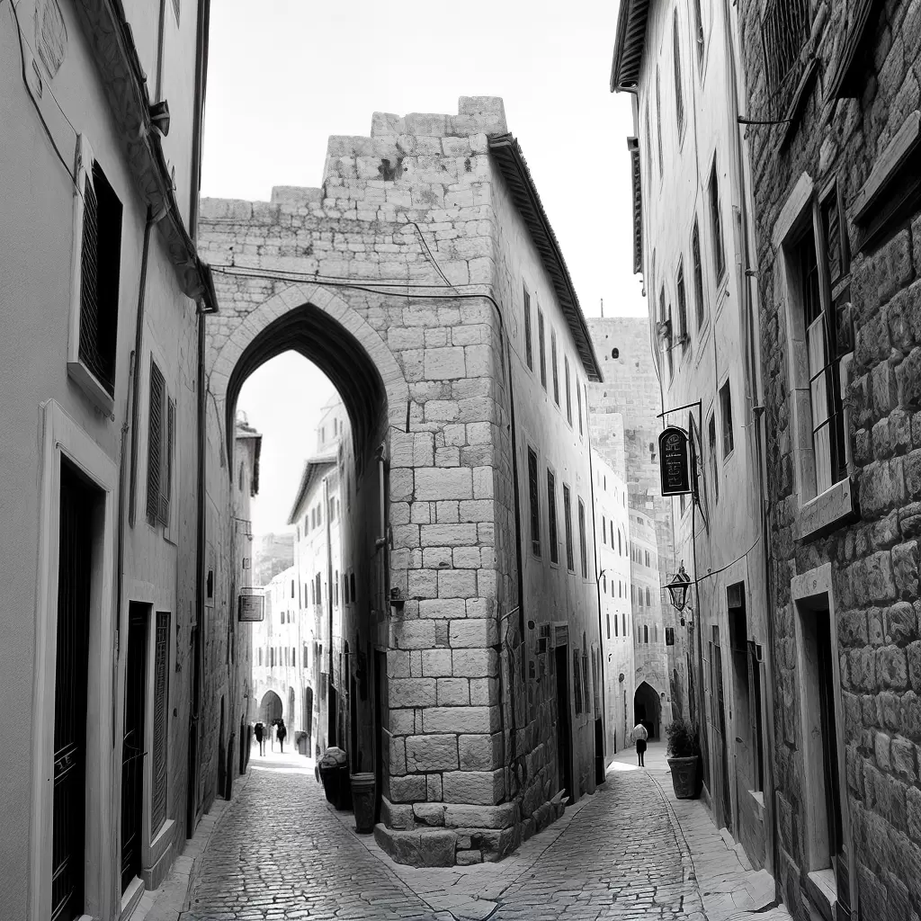 Fotos ilustracao jerusalem ruas pedra arco