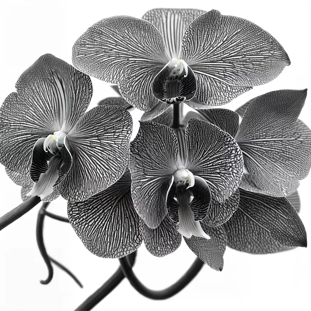Fotos desenho orquidea doritaenopsis preto branco