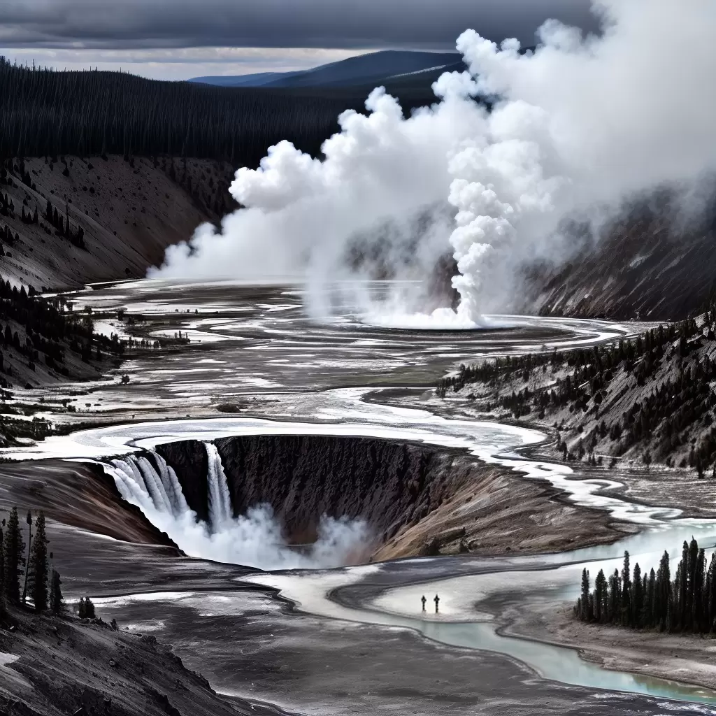 Fotos vulcao yellowstone turistas colorir