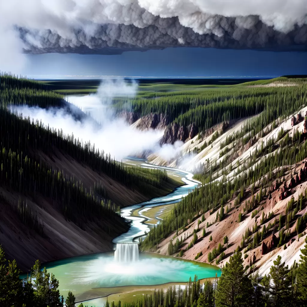 Fotos ilustracao vulcao yellowstone natureza