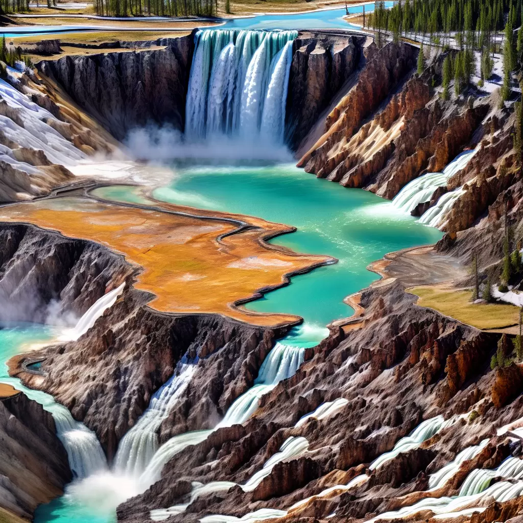 Fotos desenho vulcao yellowstone geiser