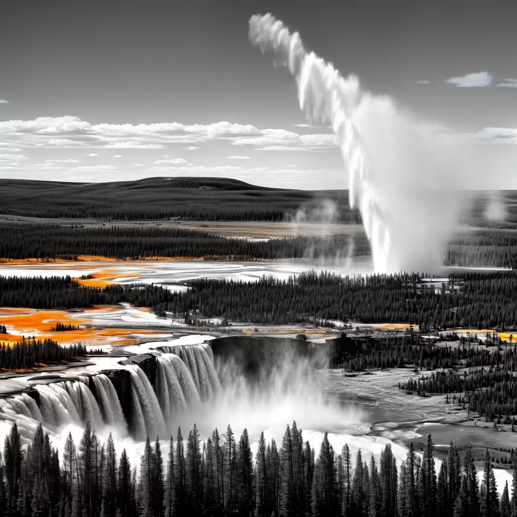 Fotos old faithful geiser yellowstone colorir