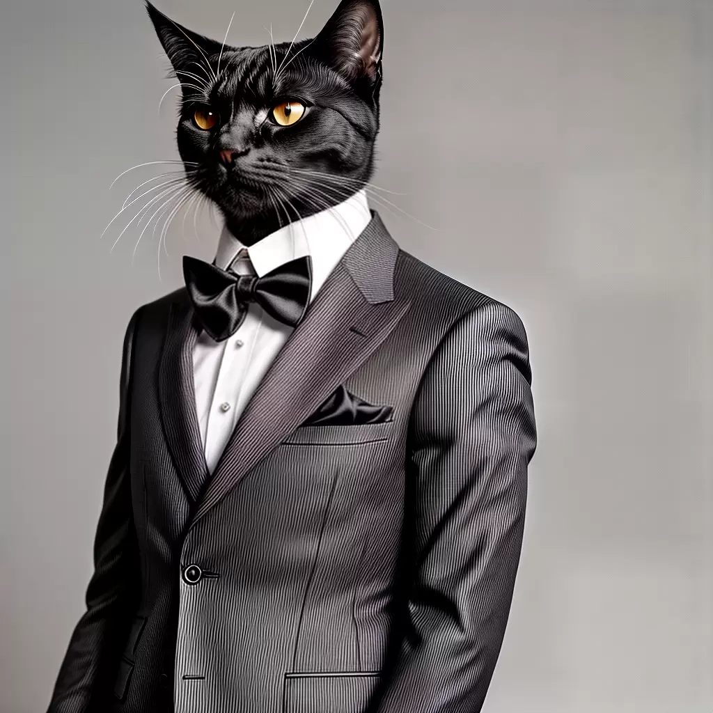 Fotos gato chique ternos preto e branco