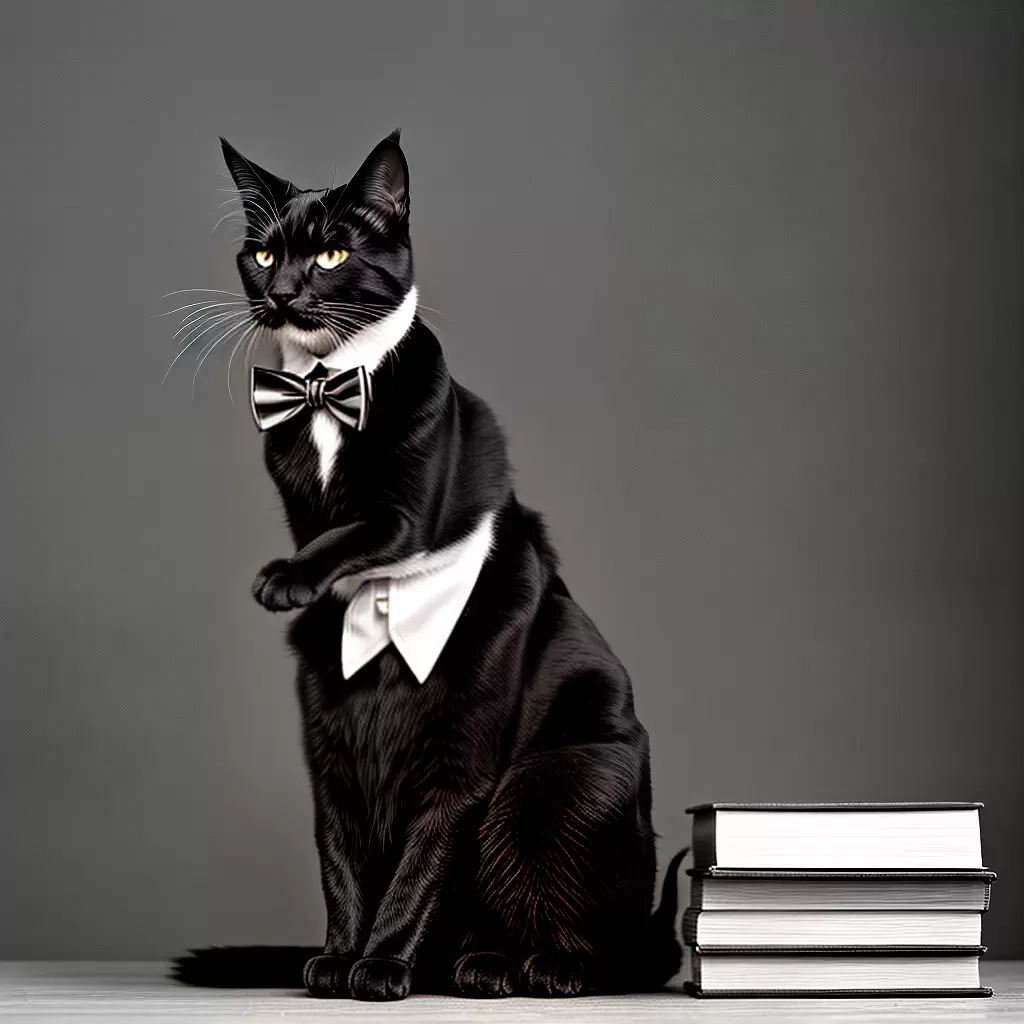 Fotos gato sofisticado ternos livros