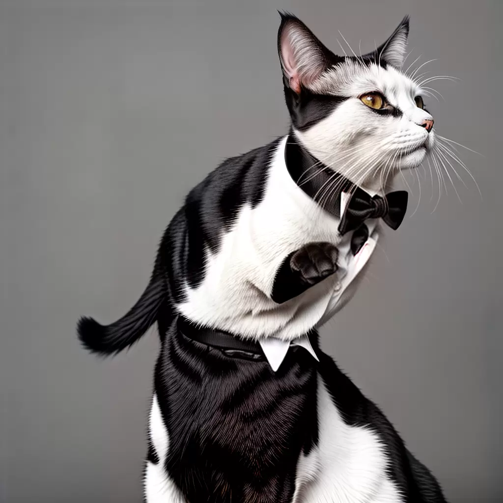Fotos gato elegante ternos preto branco