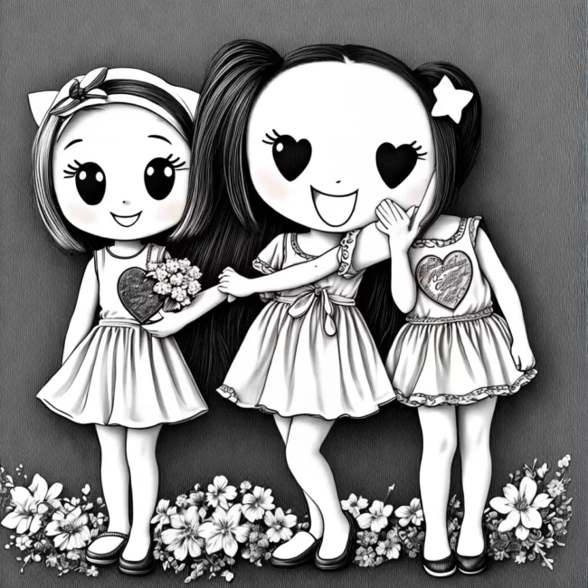 Fotos ilustracao amigos coracao maos infantil