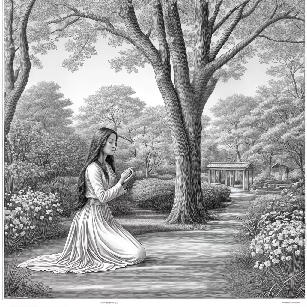 Fotos mulher orando jardim paz