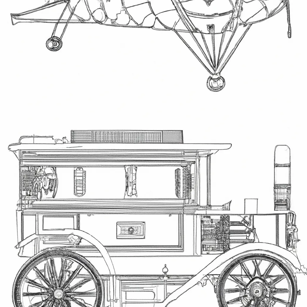 desenhos transportes antigos colorir
