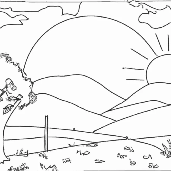 desenhos por do sol fazenda imprimir pintar arte rural