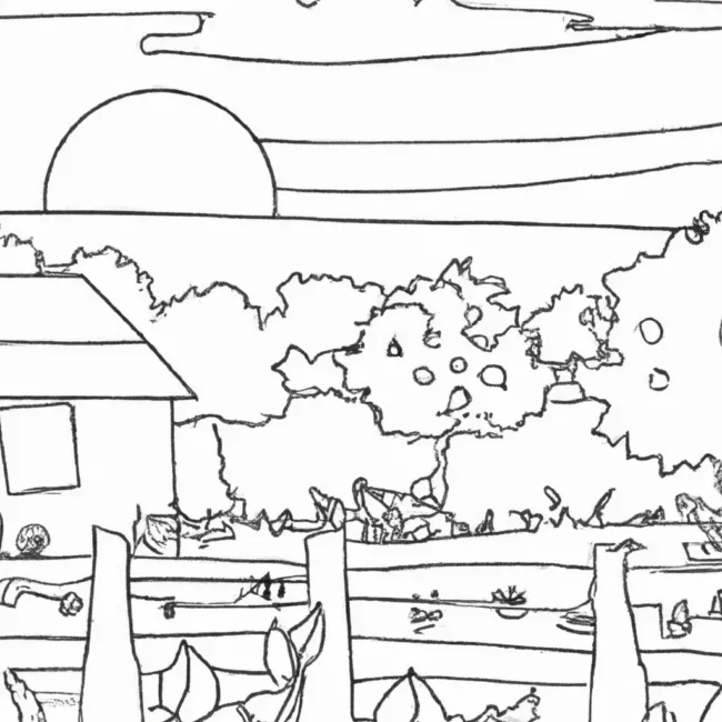desenhos por do sol fazenda imprimir pintar arte rural 8