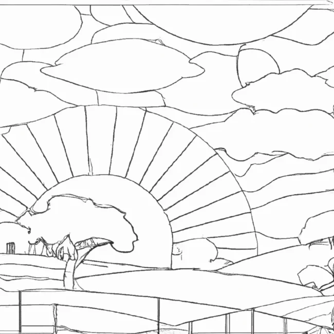 desenhos por do sol fazenda imprimir pintar arte rural 9
