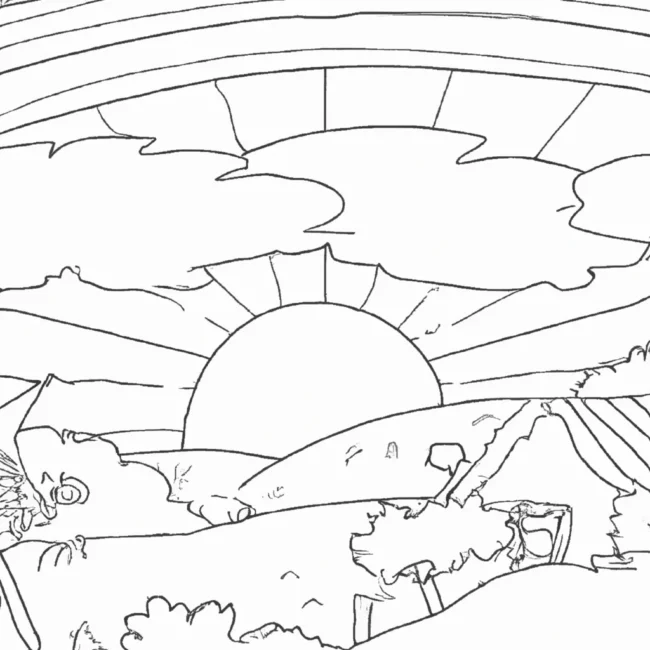 desenhos por do sol fazenda imprimir pintar arte rural 12