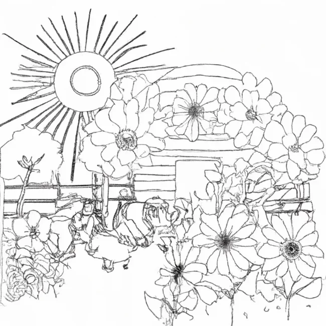 desenhos fazendas floridas imprimir pintar
