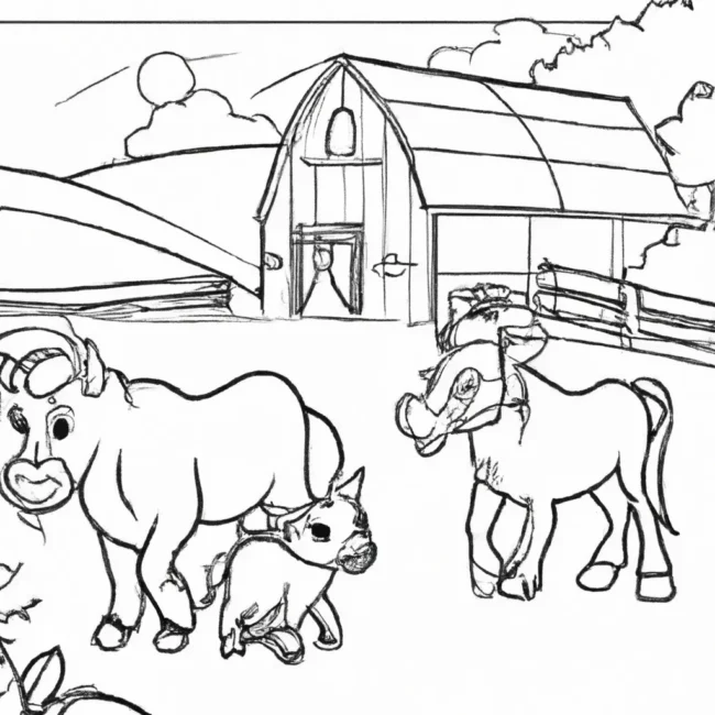 cenas campestres desenhos fazenda imprimir colorir