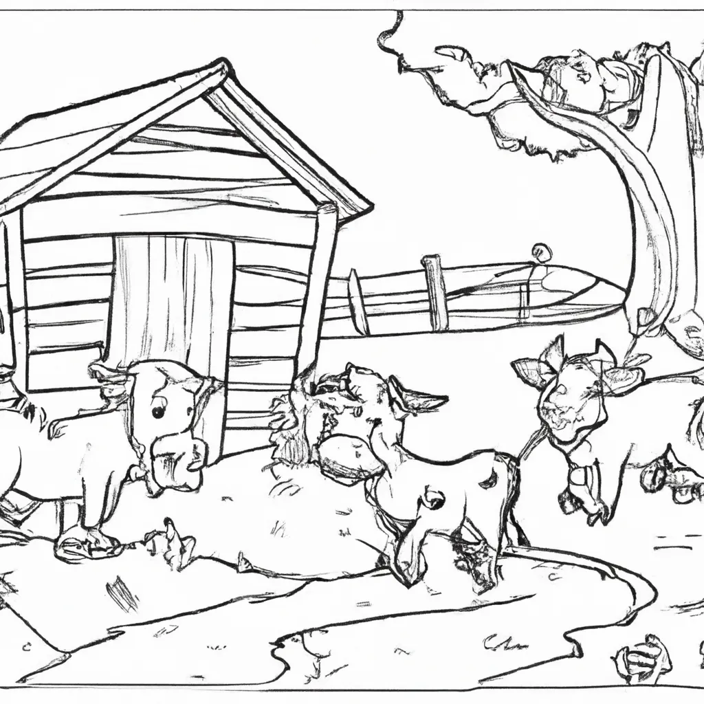 cenas campestres desenhos fazenda imprimir colorir 1