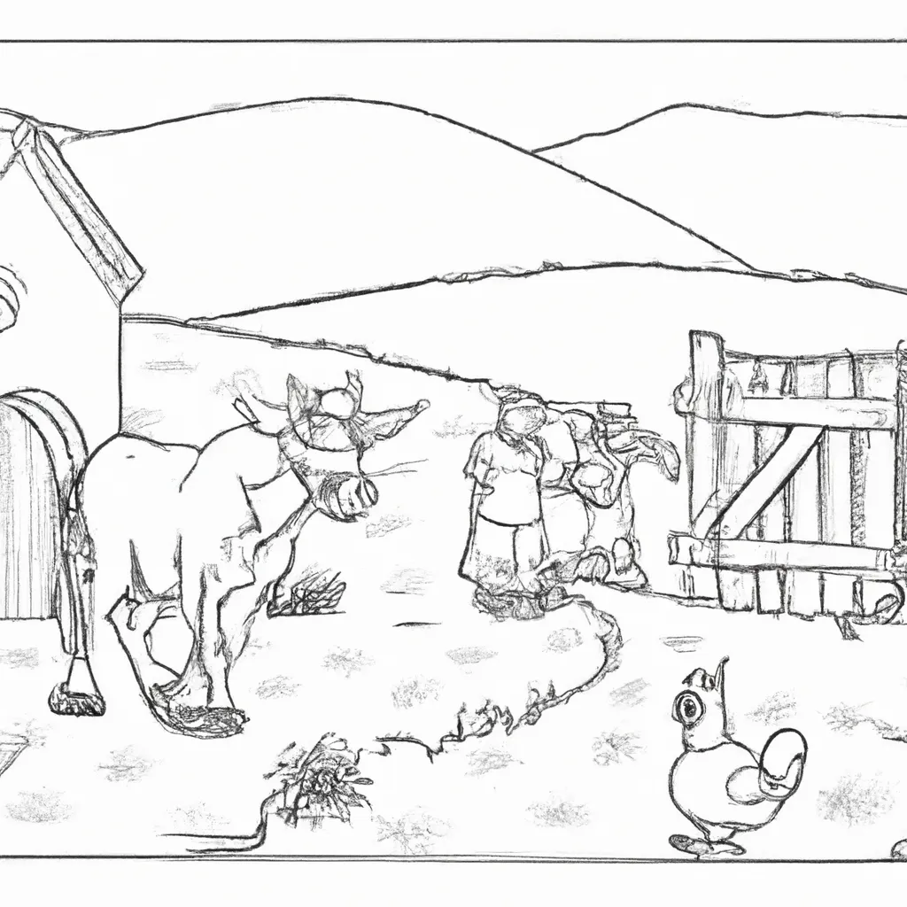 cenas campestres desenhos fazenda imprimir colorir 2