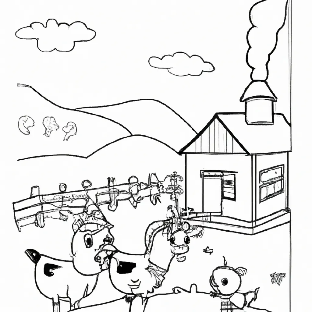 cenas campestres desenhos fazenda imprimir colorir 3