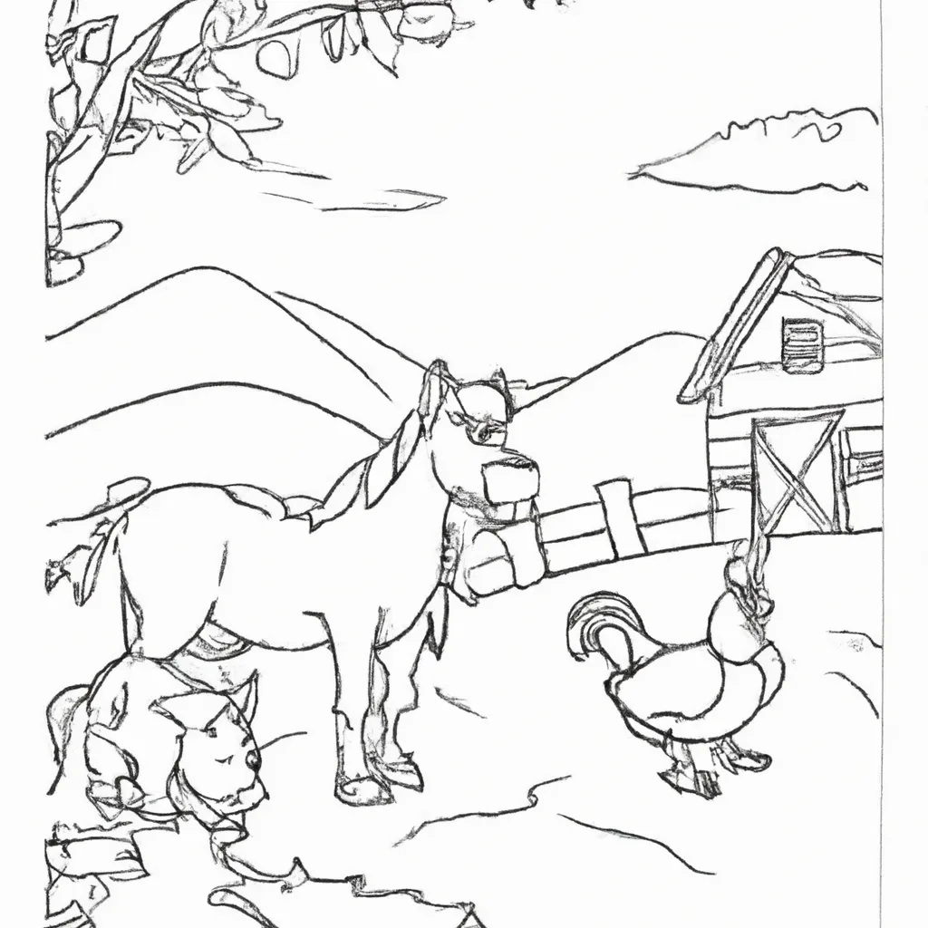 cenas campestres desenhos fazenda imprimir colorir 4