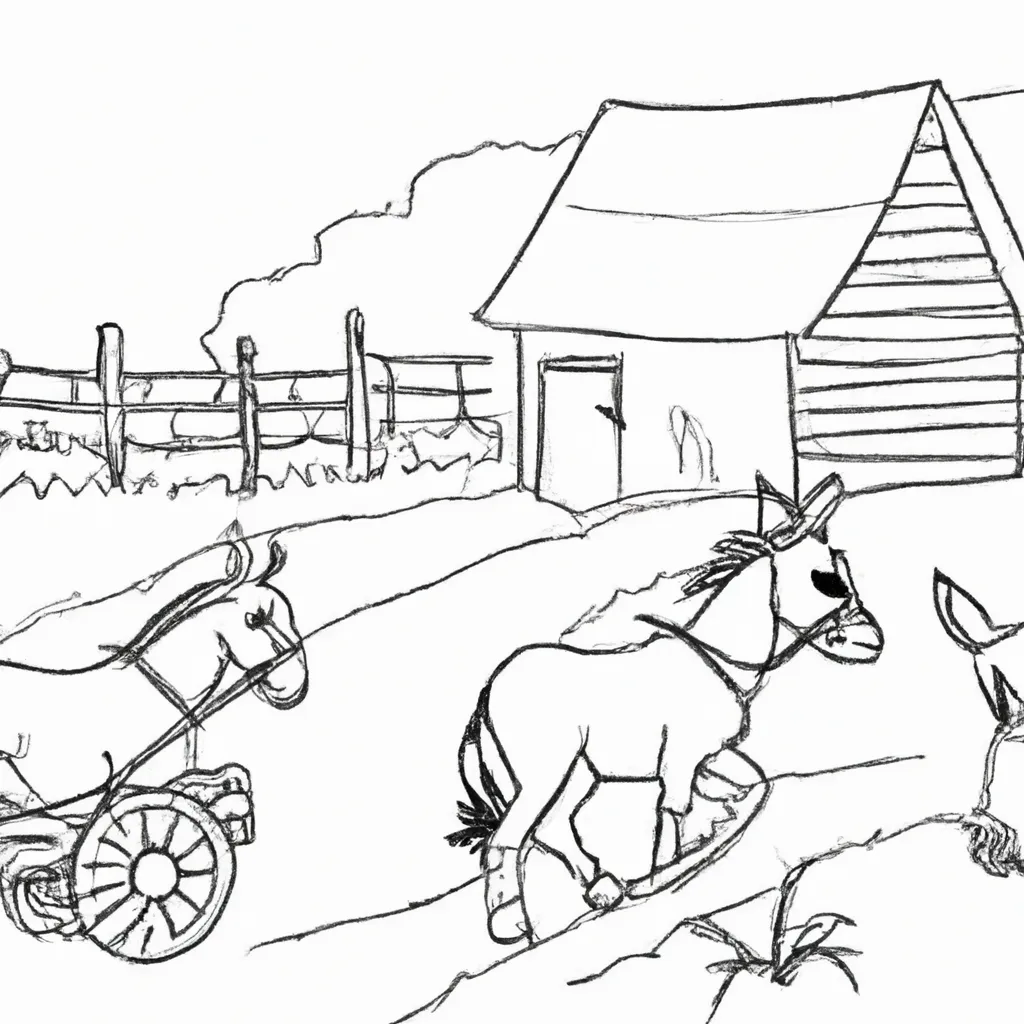 cenas campestres desenhos fazenda imprimir colorir 5