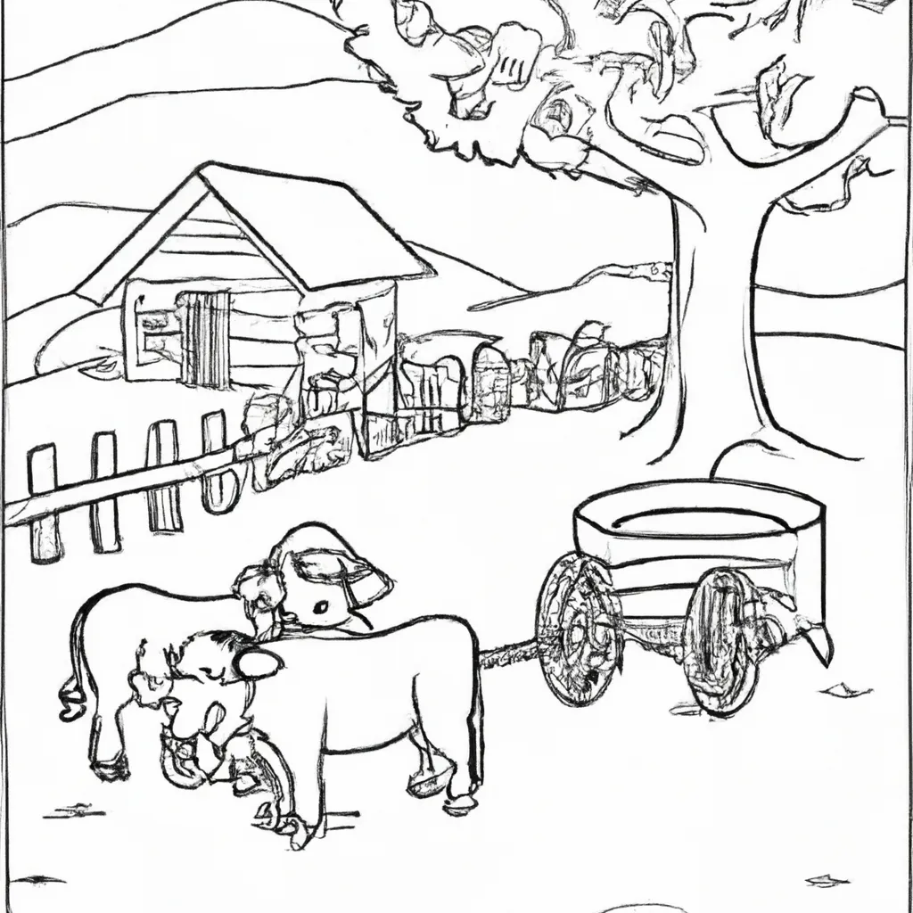 cenas campestres desenhos fazenda imprimir colorir 6