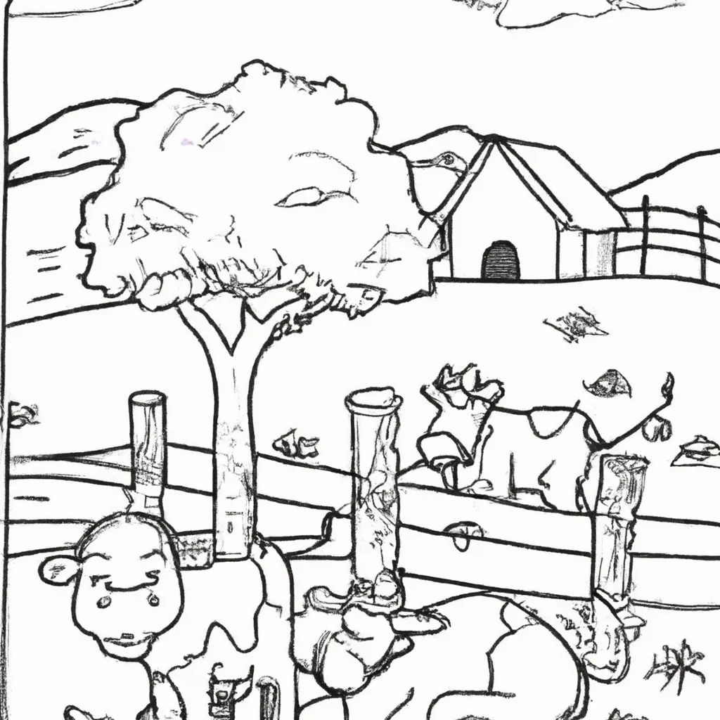 cenas campestres desenhos fazenda imprimir colorir 7