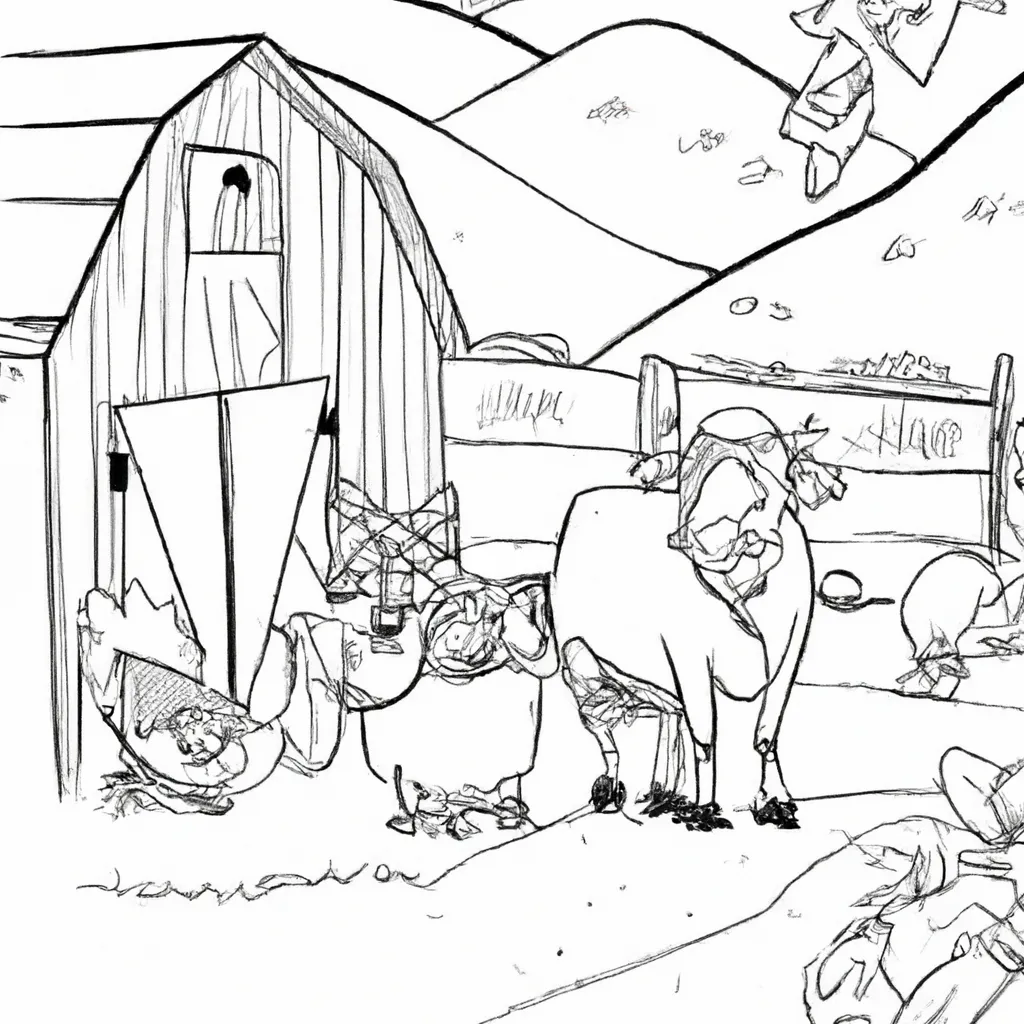 cenas campestres desenhos fazenda imprimir colorir 8