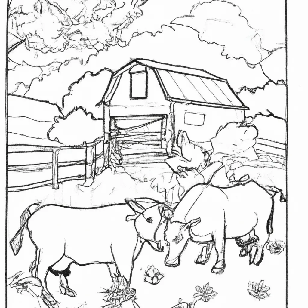 cenas campestres desenhos fazenda imprimir colorir 11