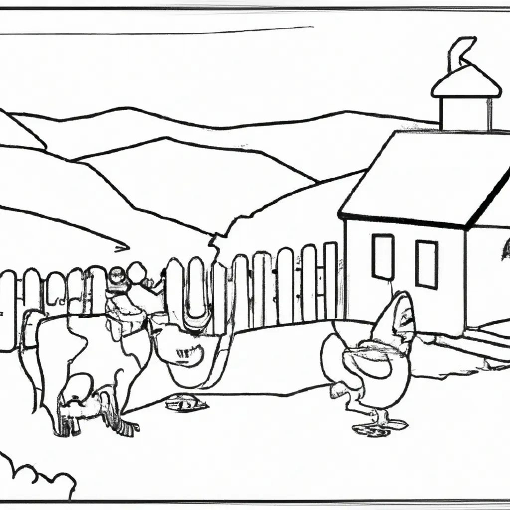 cenas campestres desenhos fazenda imprimir colorir 13
