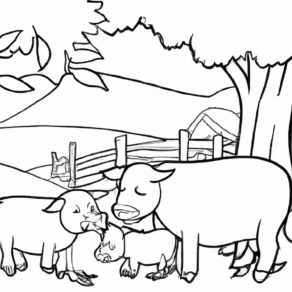 cenas campestres desenhos fazenda imprimir colorir 14