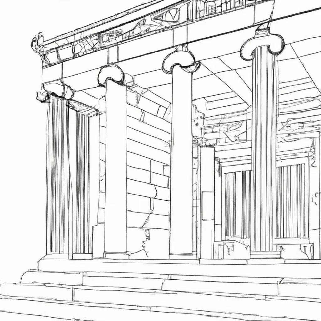 desenhos partenon grecia imprimir pintar
