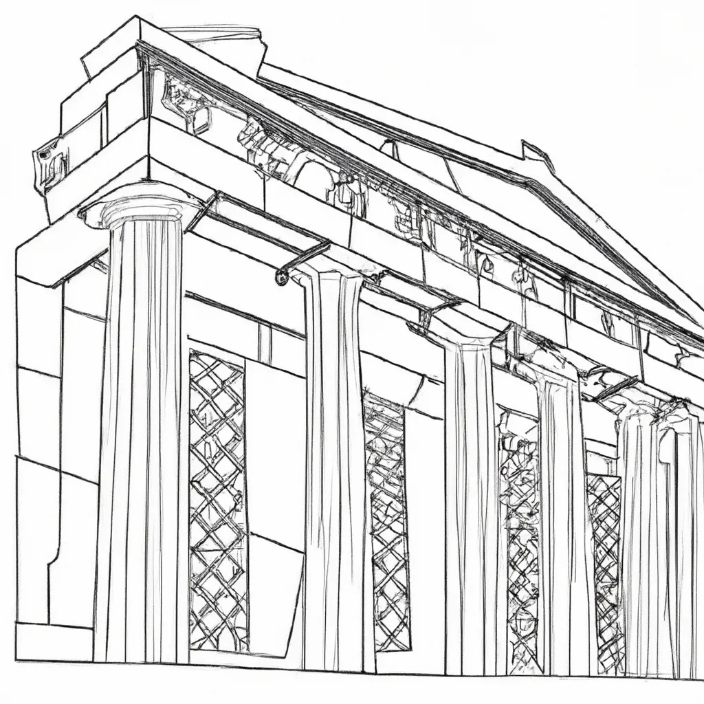 desenhos partenon grecia imprimir pintar 2