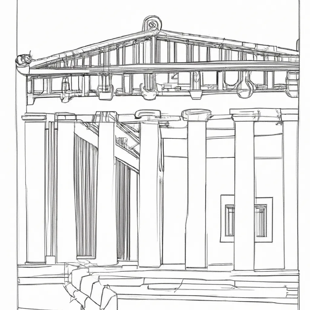 desenhos partenon grecia imprimir pintar 3