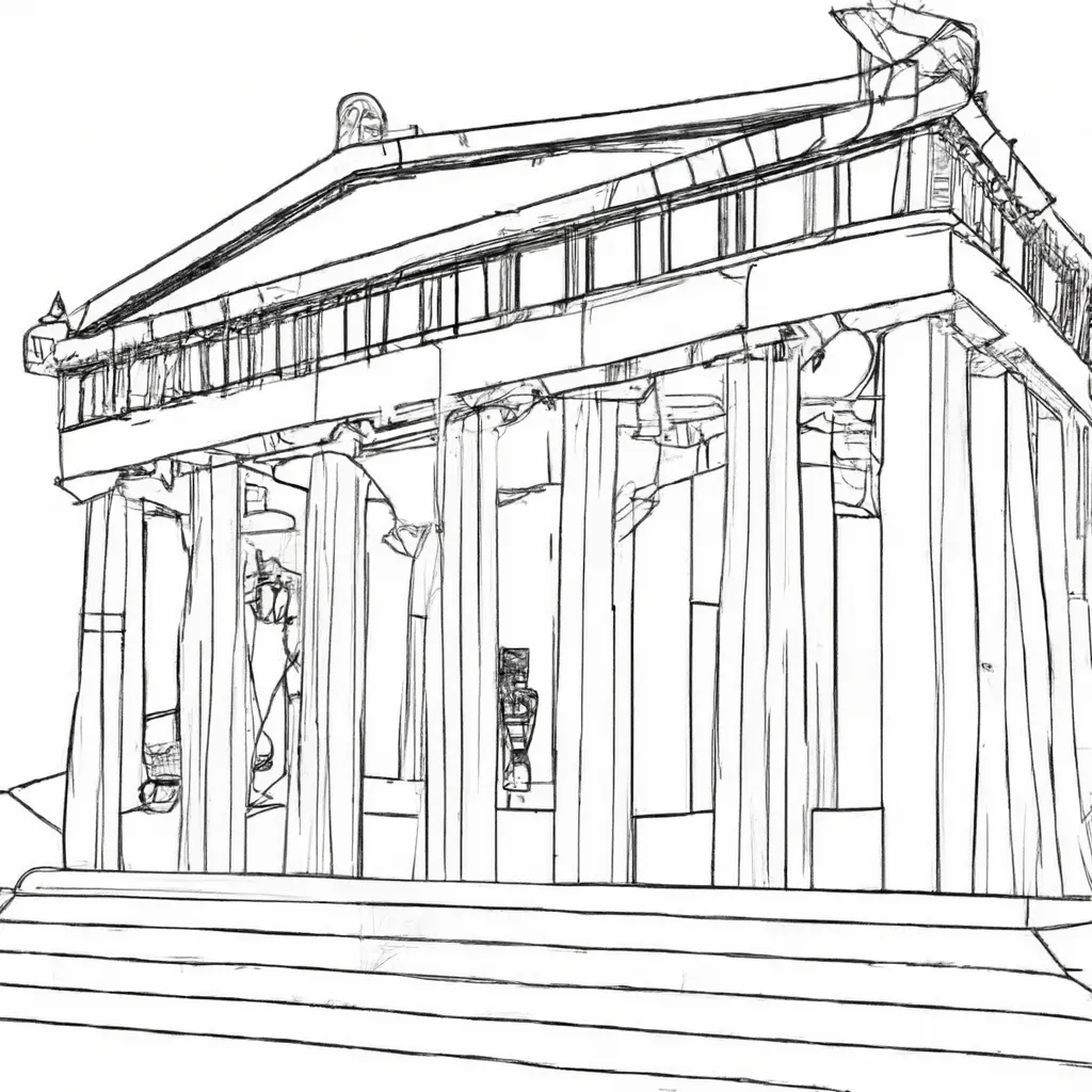 desenhos partenon grecia imprimir pintar 4
