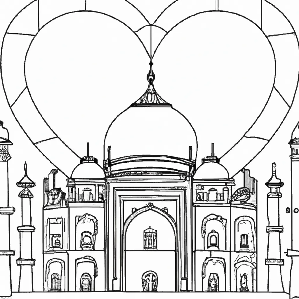 desenhos taj mahal imprimir pintar