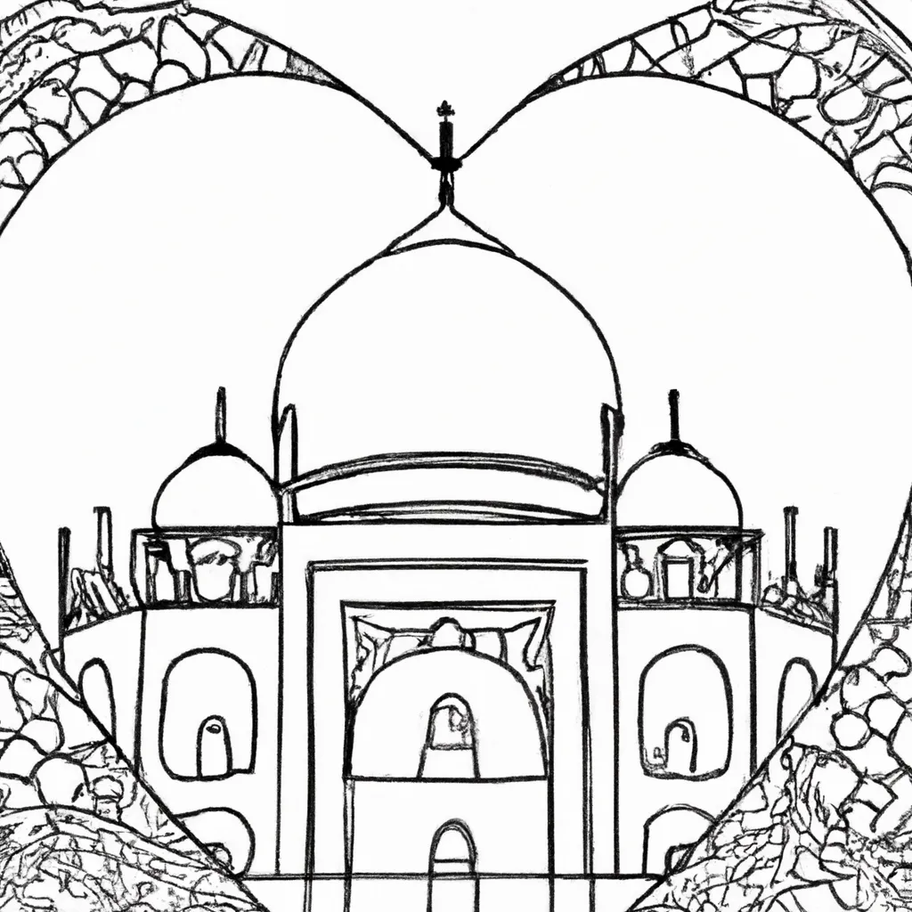 desenhos taj mahal imprimir pintar 2