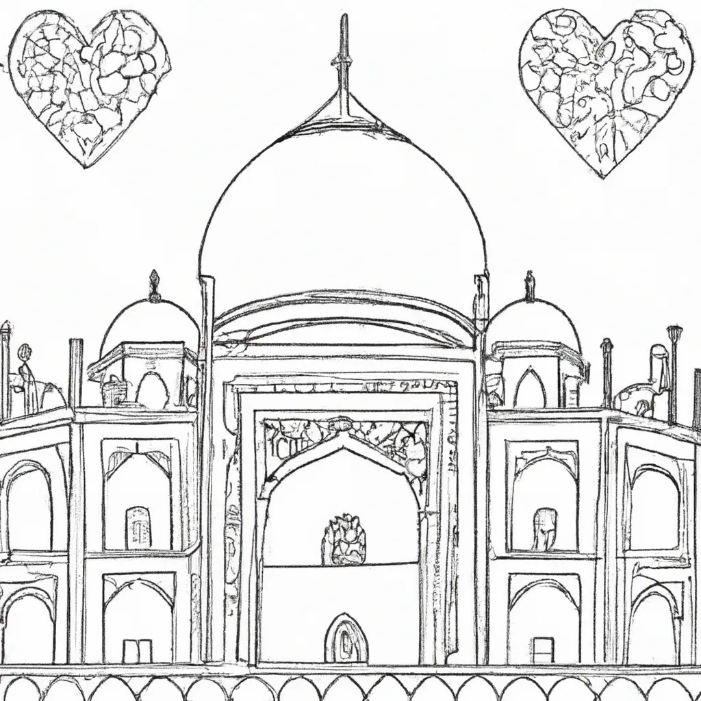 desenhos taj mahal imprimir pintar 3