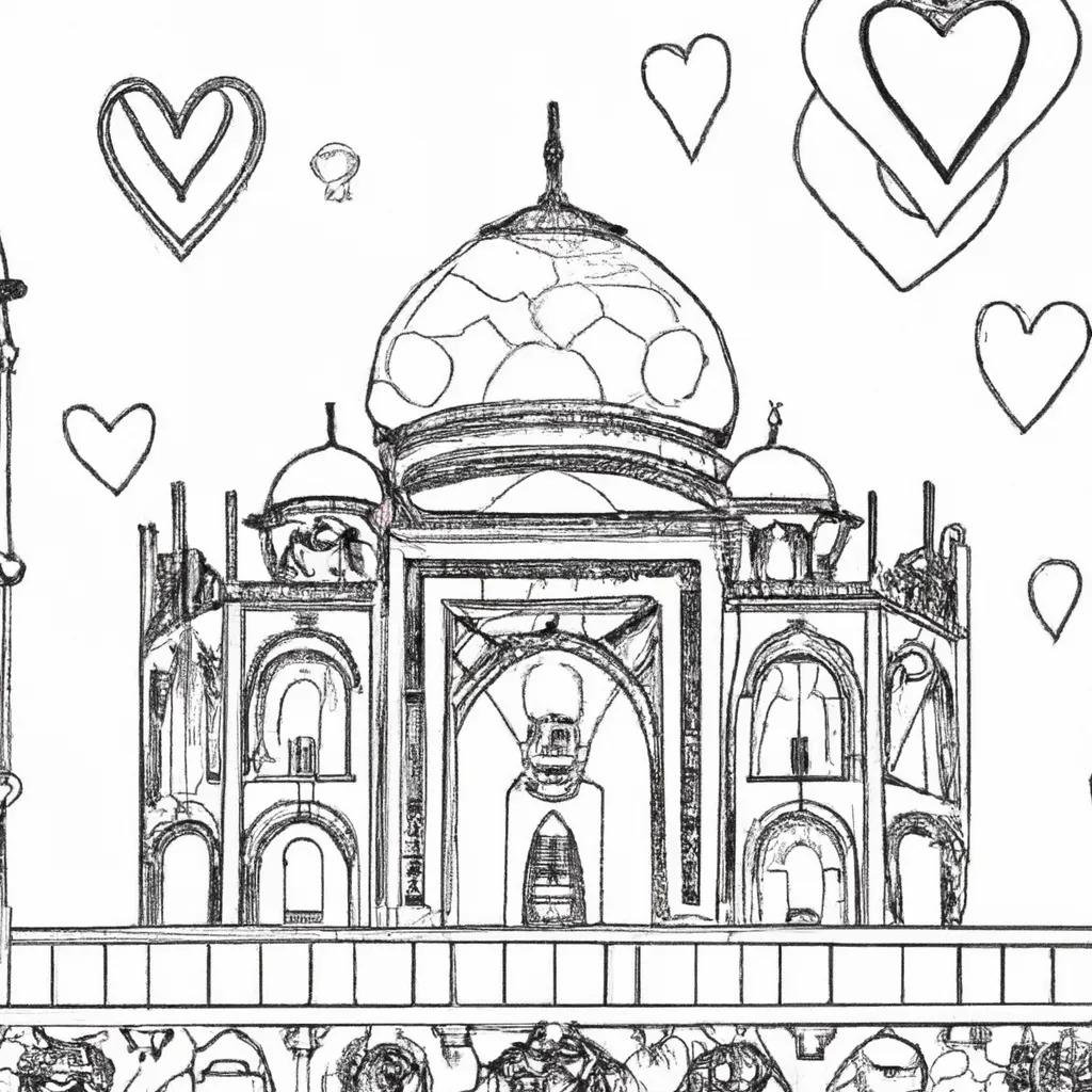 desenhos taj mahal imprimir pintar 4