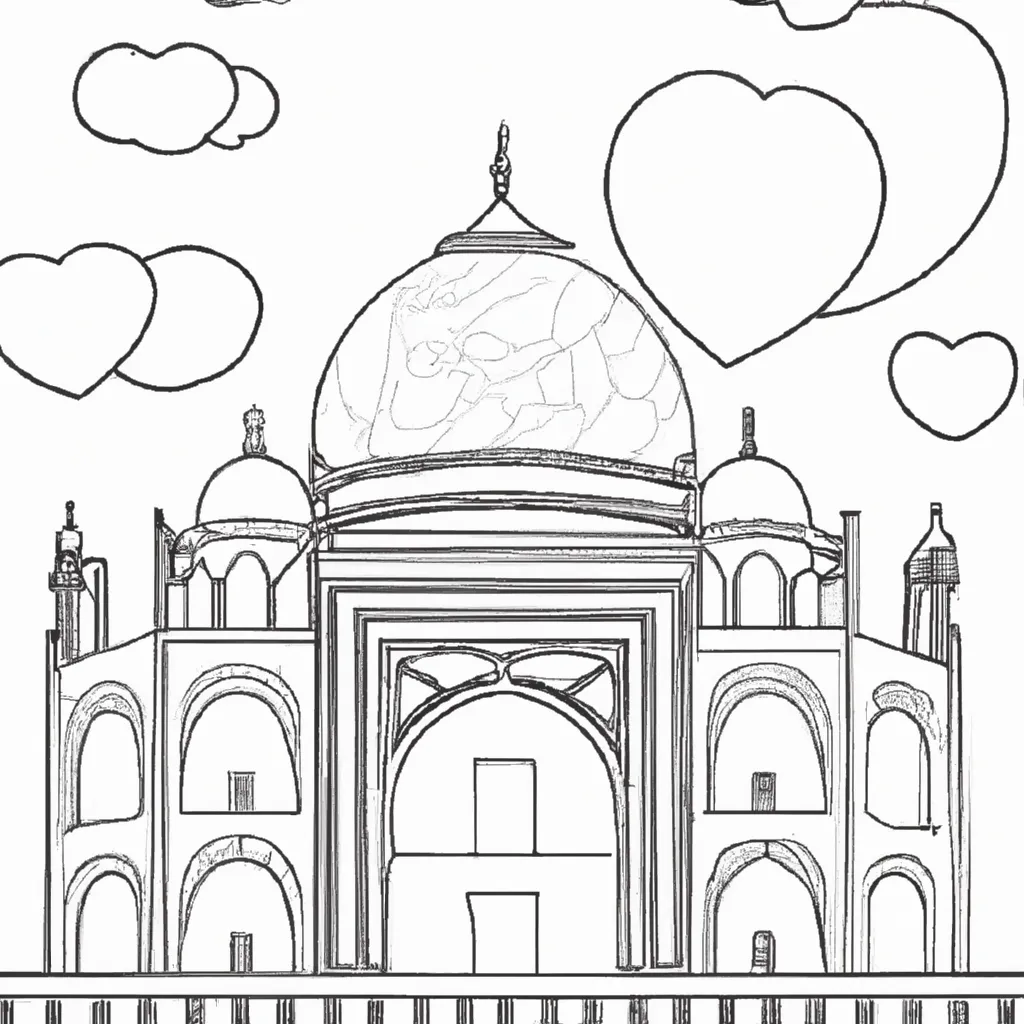 desenhos taj mahal imprimir pintar 5