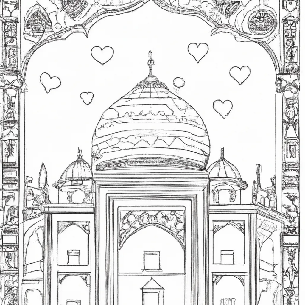 desenhos taj mahal imprimir pintar 7