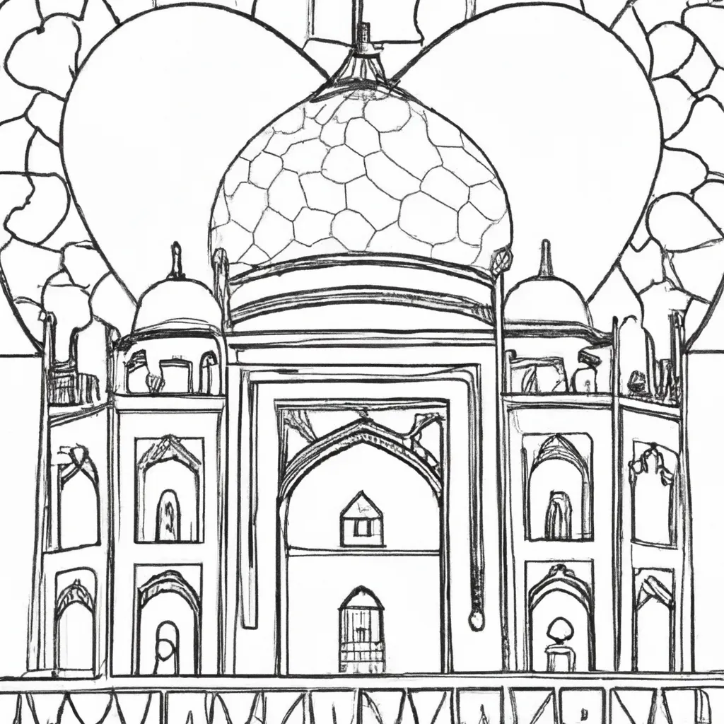 desenhos taj mahal imprimir pintar 8