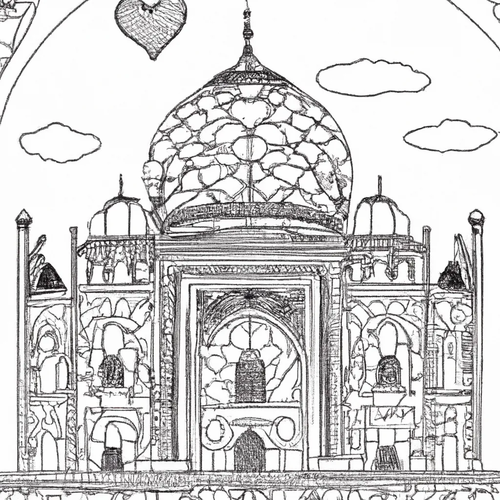 desenhos taj mahal imprimir pintar 9