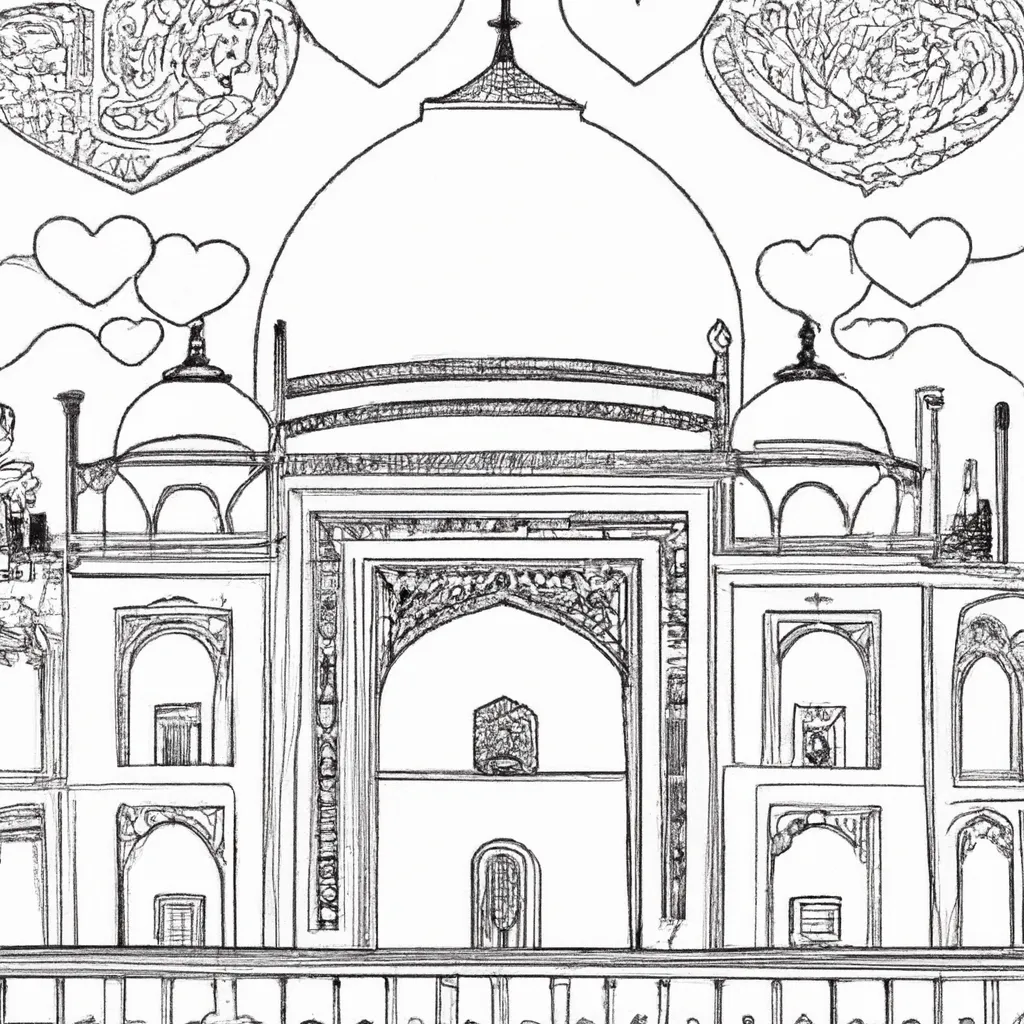 desenhos taj mahal imprimir pintar 10