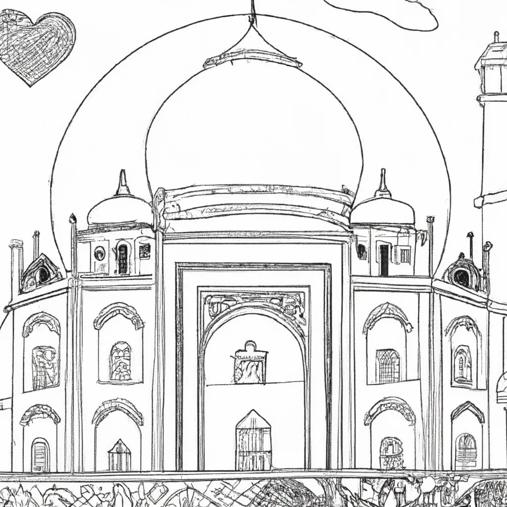 desenhos taj mahal imprimir pintar 12