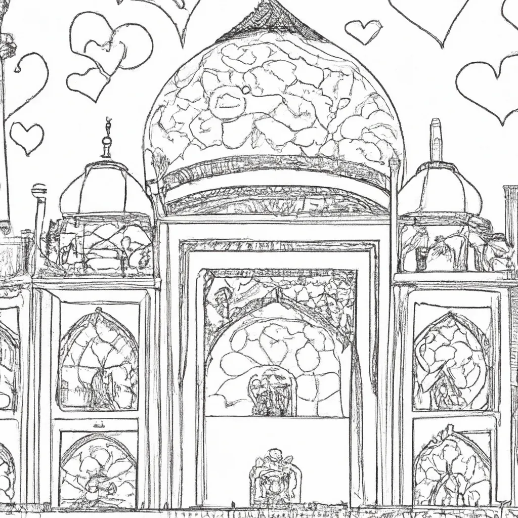 desenhos taj mahal imprimir pintar 13