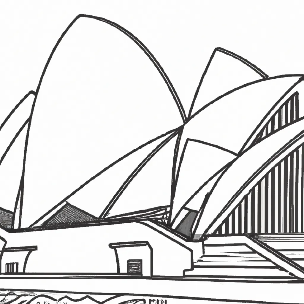 desenhos opera house sydney imprimir pintar onda arquitetura
