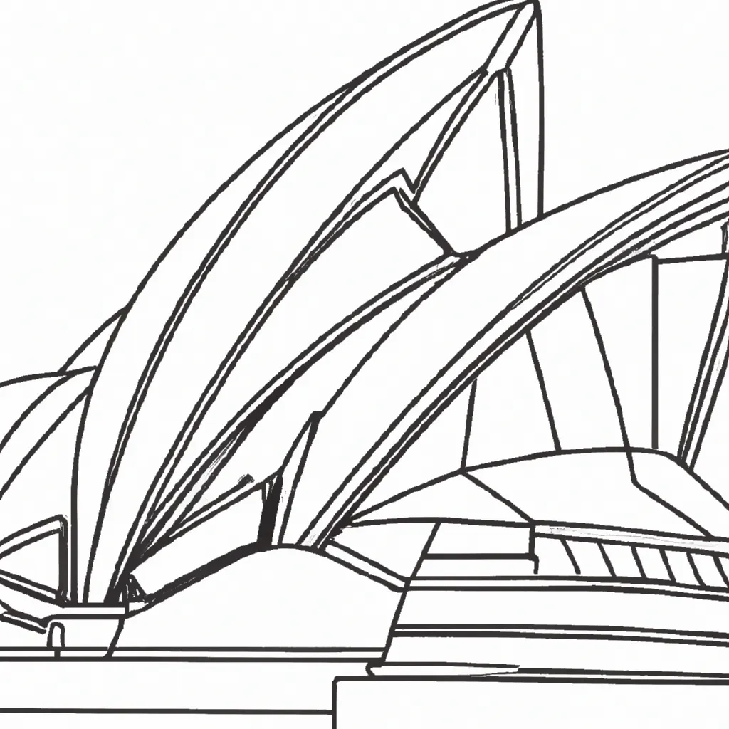 desenhos opera house sydney imprimir pintar onda arquitetura 1