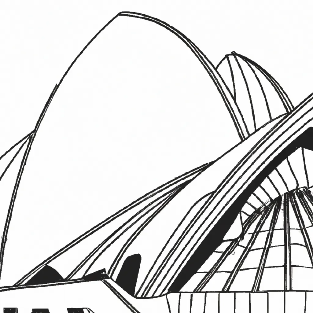 desenhos opera house sydney imprimir pintar onda arquitetura 2