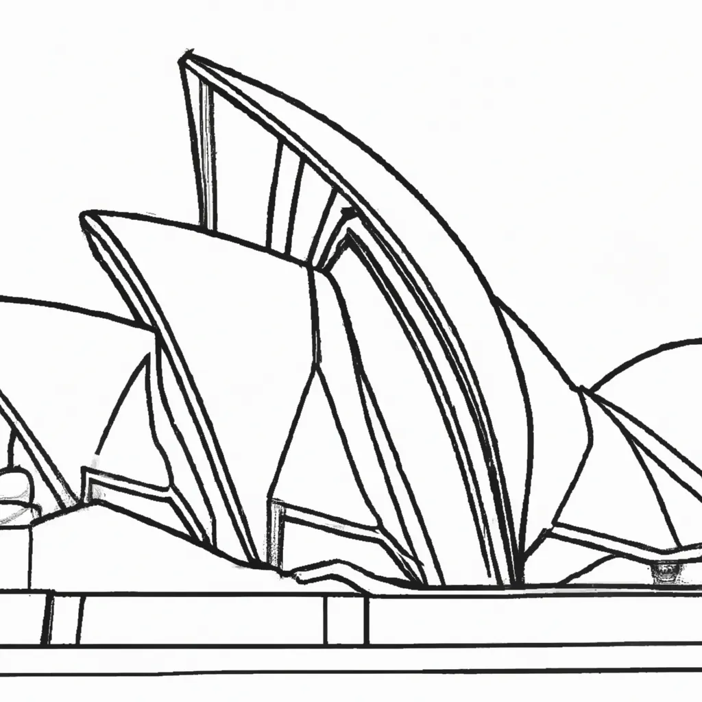 desenhos opera house sydney imprimir pintar onda arquitetura 3